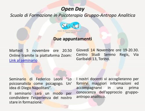 14 Novembre OPEN DAY SCUOLA DI TORINO in presenza